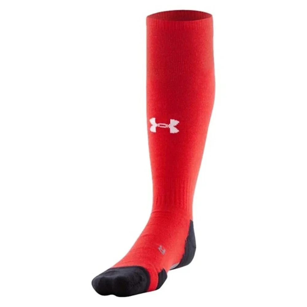 Under Armour Team Socks Youth 13K Small Red Black Cushion Over-The-Calf DSGL580